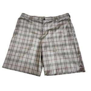 IZOD Men's Gray Plaid Lightweight Golf Shorts Size 38